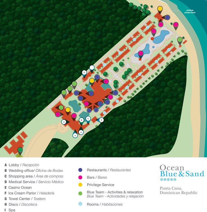 Ocean Blue & Sand - Plan de l'hôtel