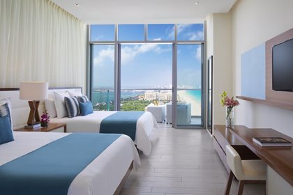 Chambre de luxe vue mer partielle lits doubles, Secrets The Vine Cancun