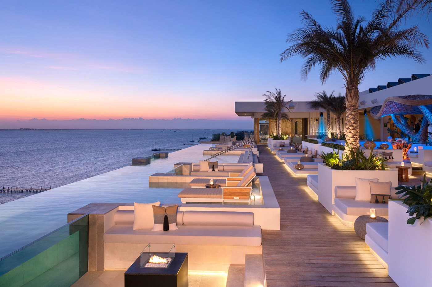 Rooftop Pool at night, Impression Isla Mujeres by Secrets, Isla Mujeres