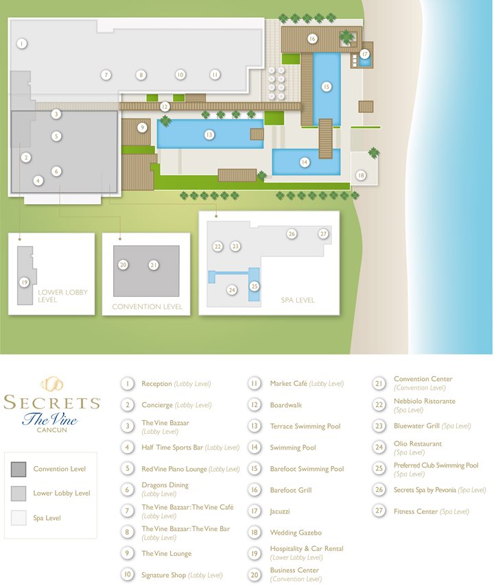 Secrets The Vine Cancun - Plan de l'hôtel