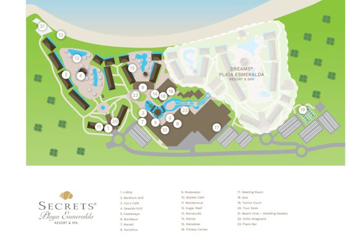 Secrets Playa Esmeralda Resort & Spa - Plan de l'hôtel