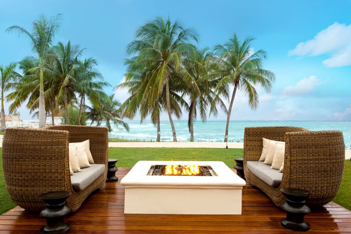 Outdoor fire pit, Hyatt Ziva Rose Hall, Montego Bay
