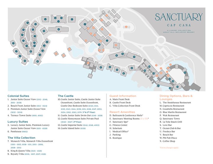 Sanctuary Cap Cana, A Luxury Collection Resort Adult - Plan de l'hôtel