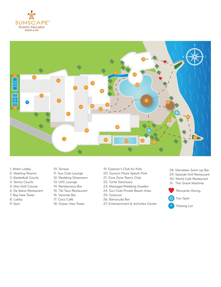 Sunscape Puerto Vallarta Resort & Spa - Plan de l'hôtel