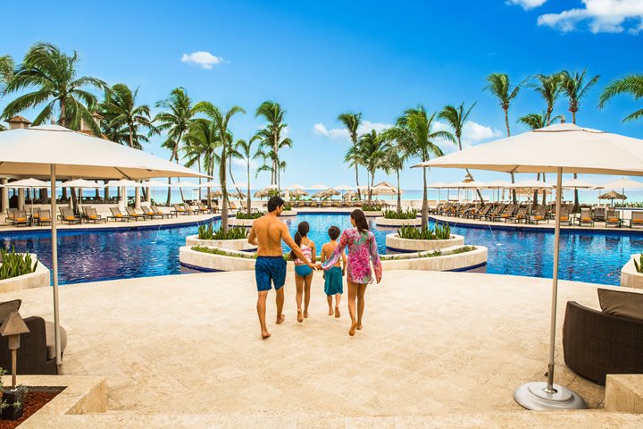 Family at the pool, Hyatt Ziva Rose Hall, Montego Bay