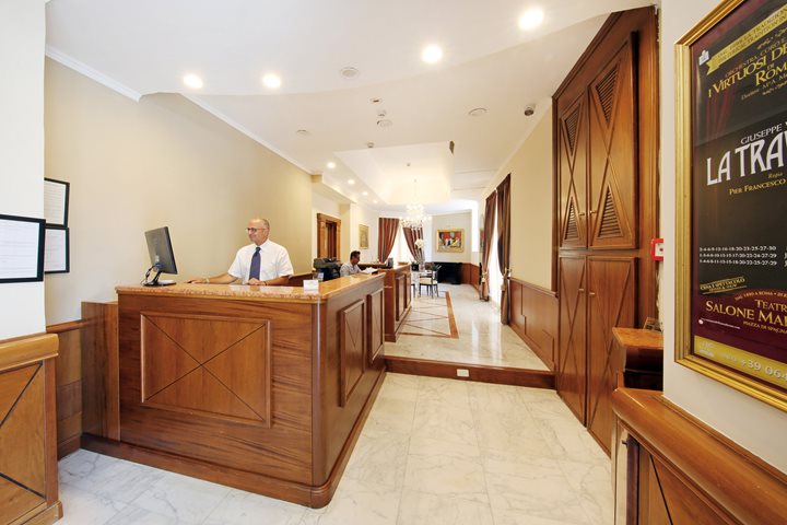 Réception, Hotel Traiano, Rome
