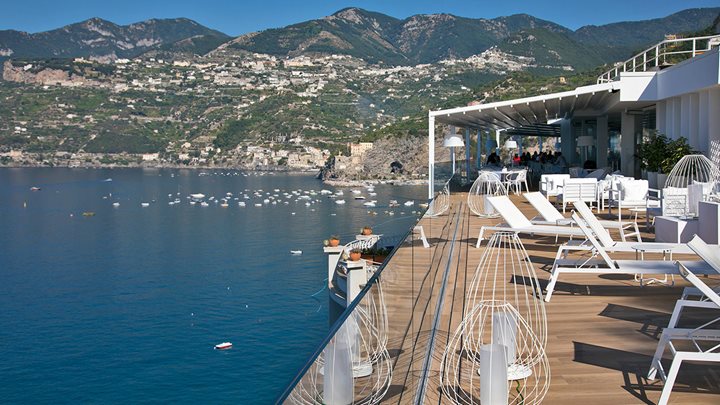 Vue aérienne de la terrasse, Hotel Club Due Torri, Maiori