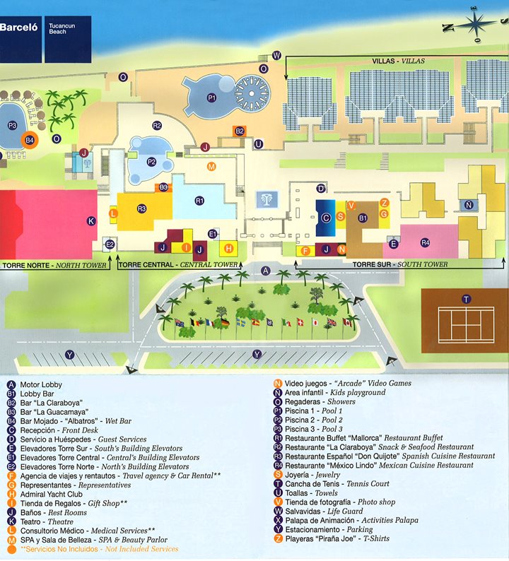 Occidental Tucancun - Plan de l'hôtel