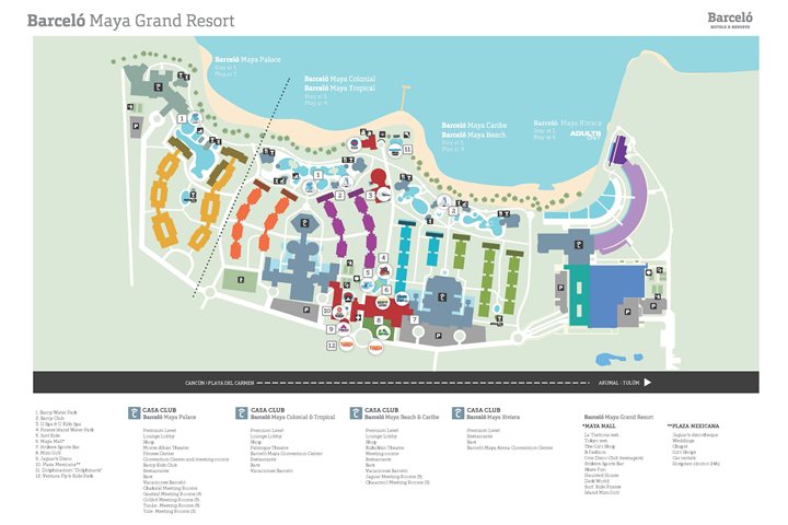 Barceló Maya Beach - Plan de l'hôtel