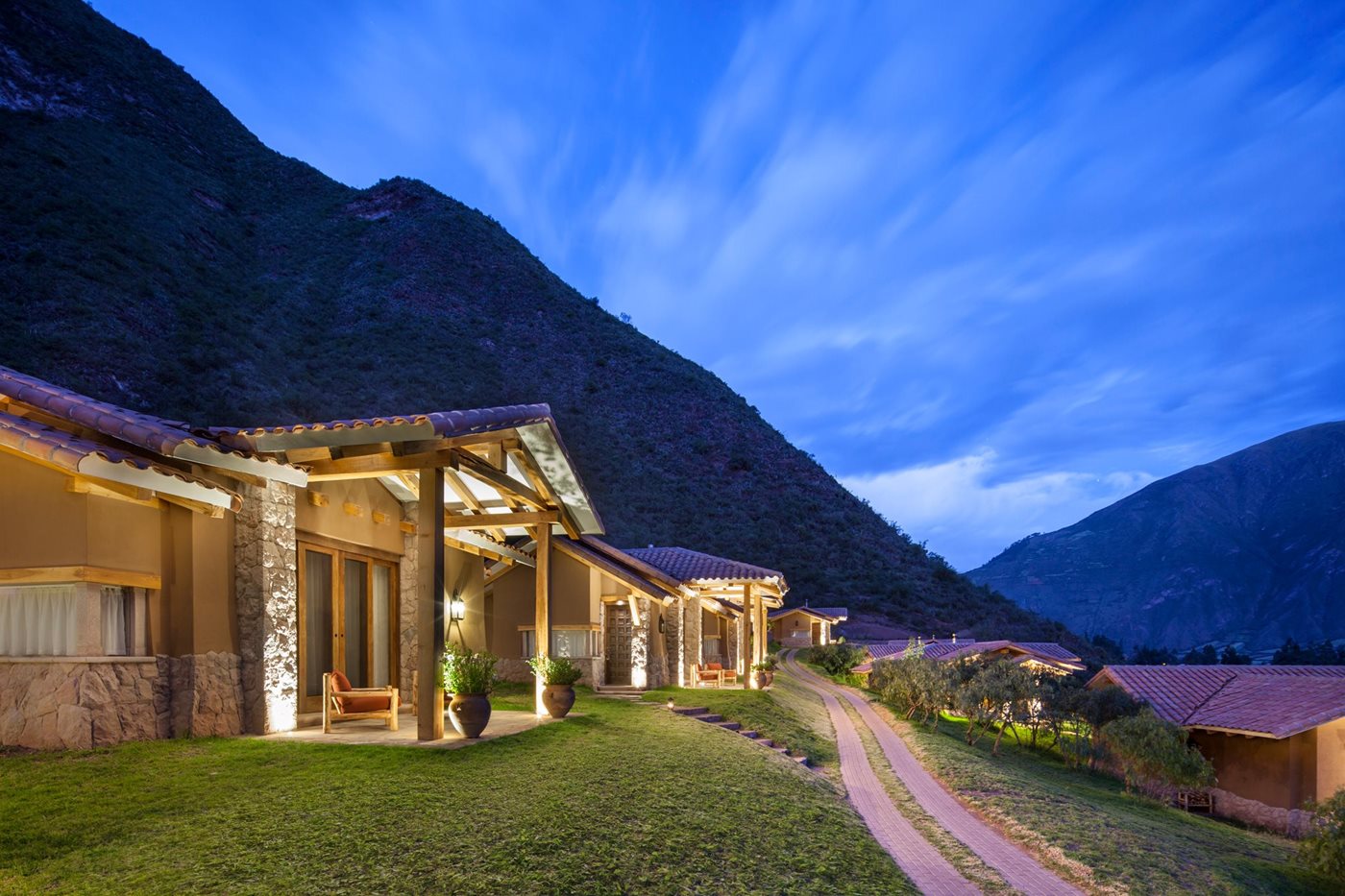 Vue aérienne, Inkaterra Hacienda Urubamba